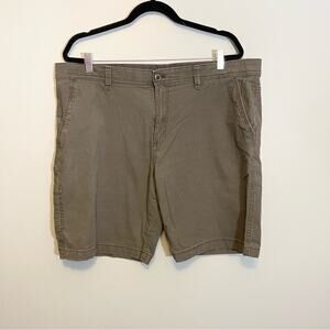Copper & Oak Men's Green Flat Front Regular Fit Stretch Chino Shorts Size 40